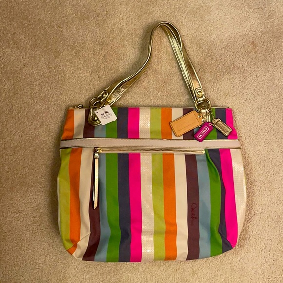 Coach multistripe tote bag - Picture 1 of 2